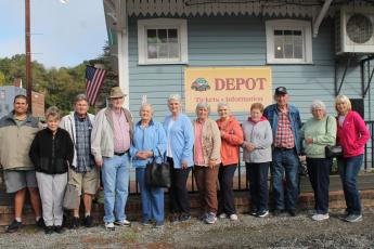 Members of the Morgan family came to Bryson City on Tuesday to ride the Great Smoky Mountains Railroad train in honor of Leonard and Amy Morgan in what would have been their 100th wedding anniversary. 