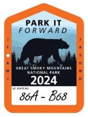 Example of new annual parking tag