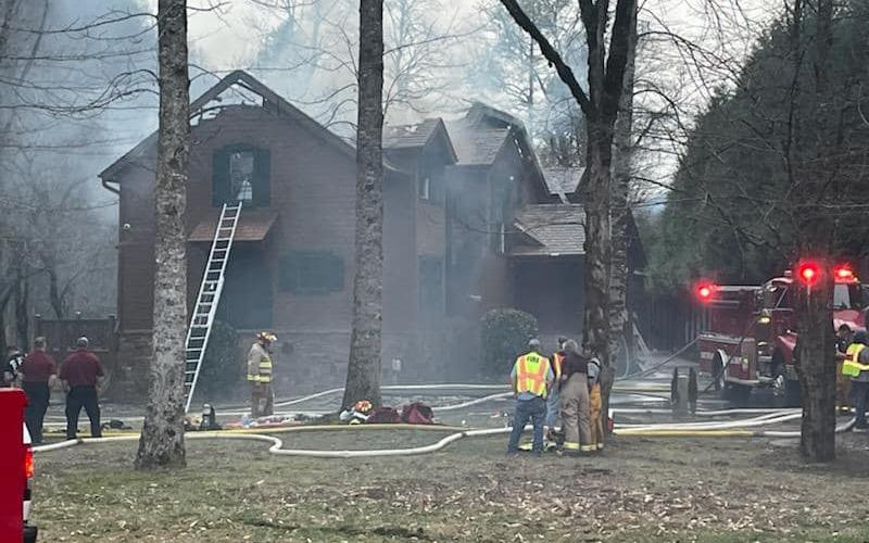 West Swain Volunteer Fire Department and several supporting agencies fought a house fire in Mystic Lands subdivision in the Nantahala Gorge on Thursday, March 2.