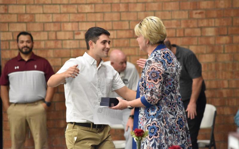 Swain High School Principal Sonya Blankenship presented the Principal’s Award Connor Lambert.